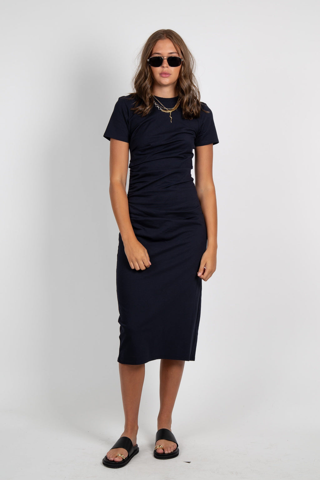 FRAME | The Twist Dress - Navy