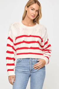 L*SPACE | Kensley Pullover - White/Red