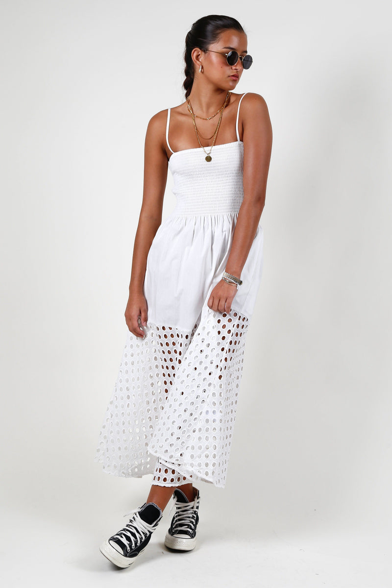 SOLID & STRIPED | The Kennedy Dress - Eyelet Marshmallow
