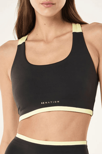 P.E NATION | Highgate Sports Bra - Smokestone / Lemonade