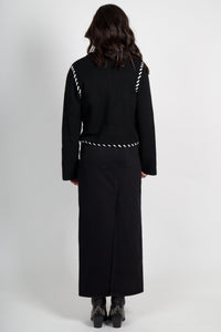 MON RENN | Dahlia Cardigan - Black/Cream