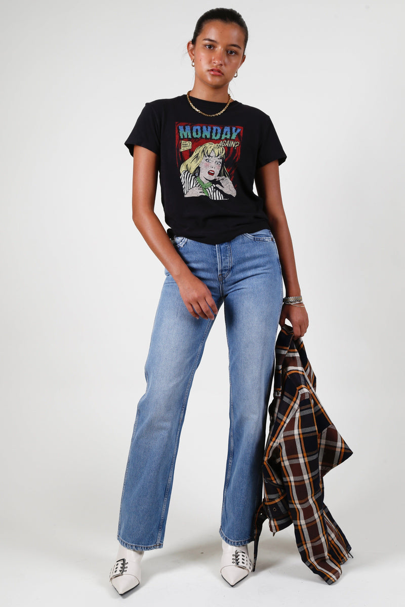 RE/DONE | "Monday Again" Classic Tee - Washed Black