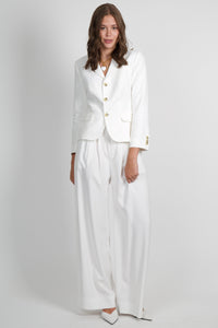 FRAME | The Linen Smart Blazer - White