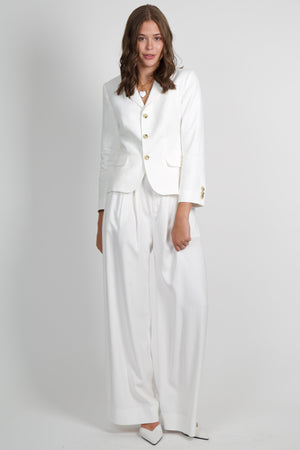 FRAME | The Linen Smart Blazer - White