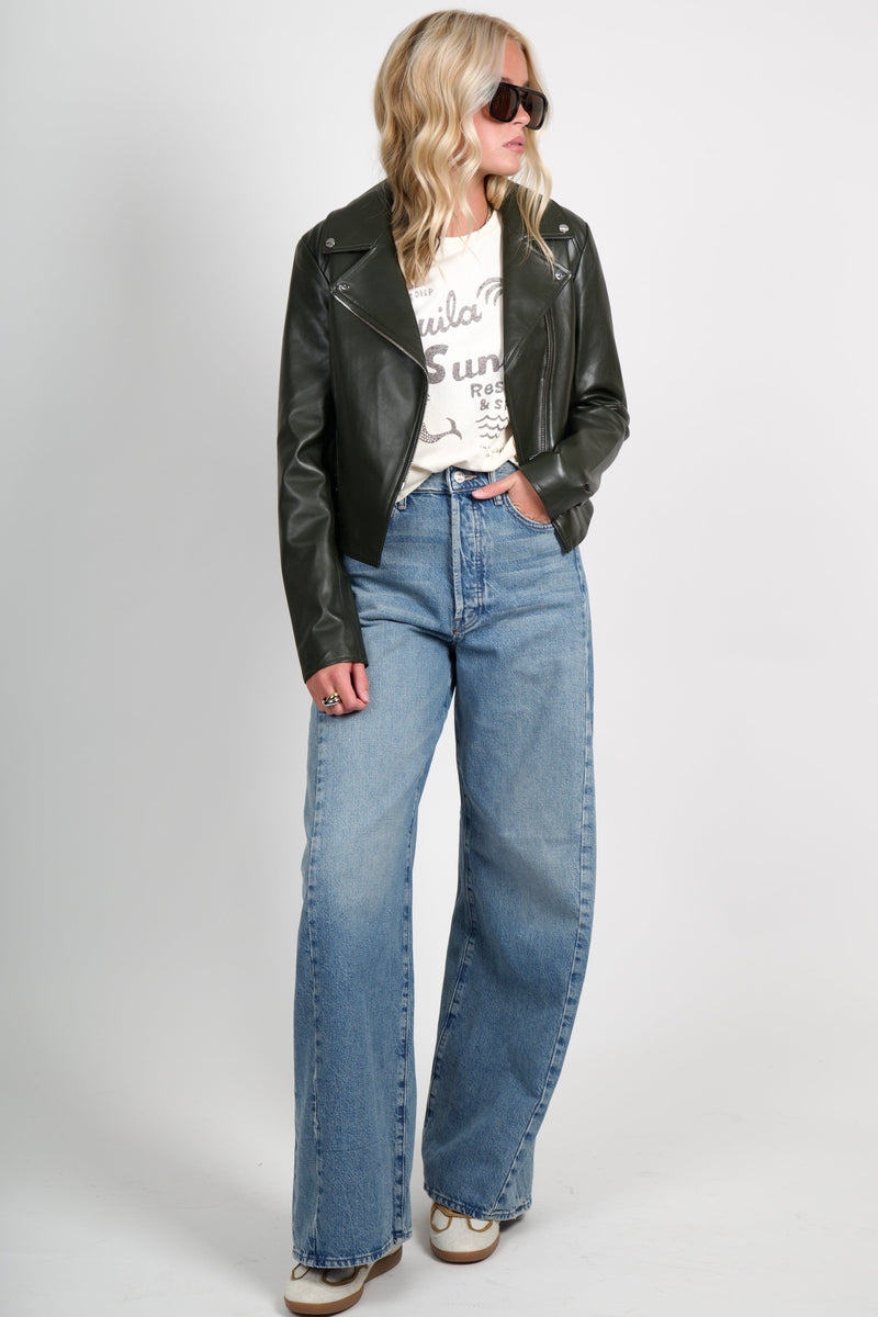 LAMARQUE | Pascale Leather Jacket - Dark Olive