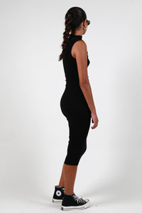 ENZA COSTA | Silk Knit Sleeveless Twist Midi - Black