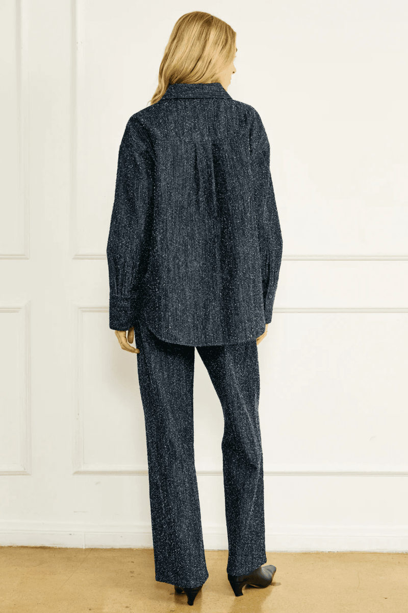LINE & DOT | Nika Pebbled Denim Pants - Indigo