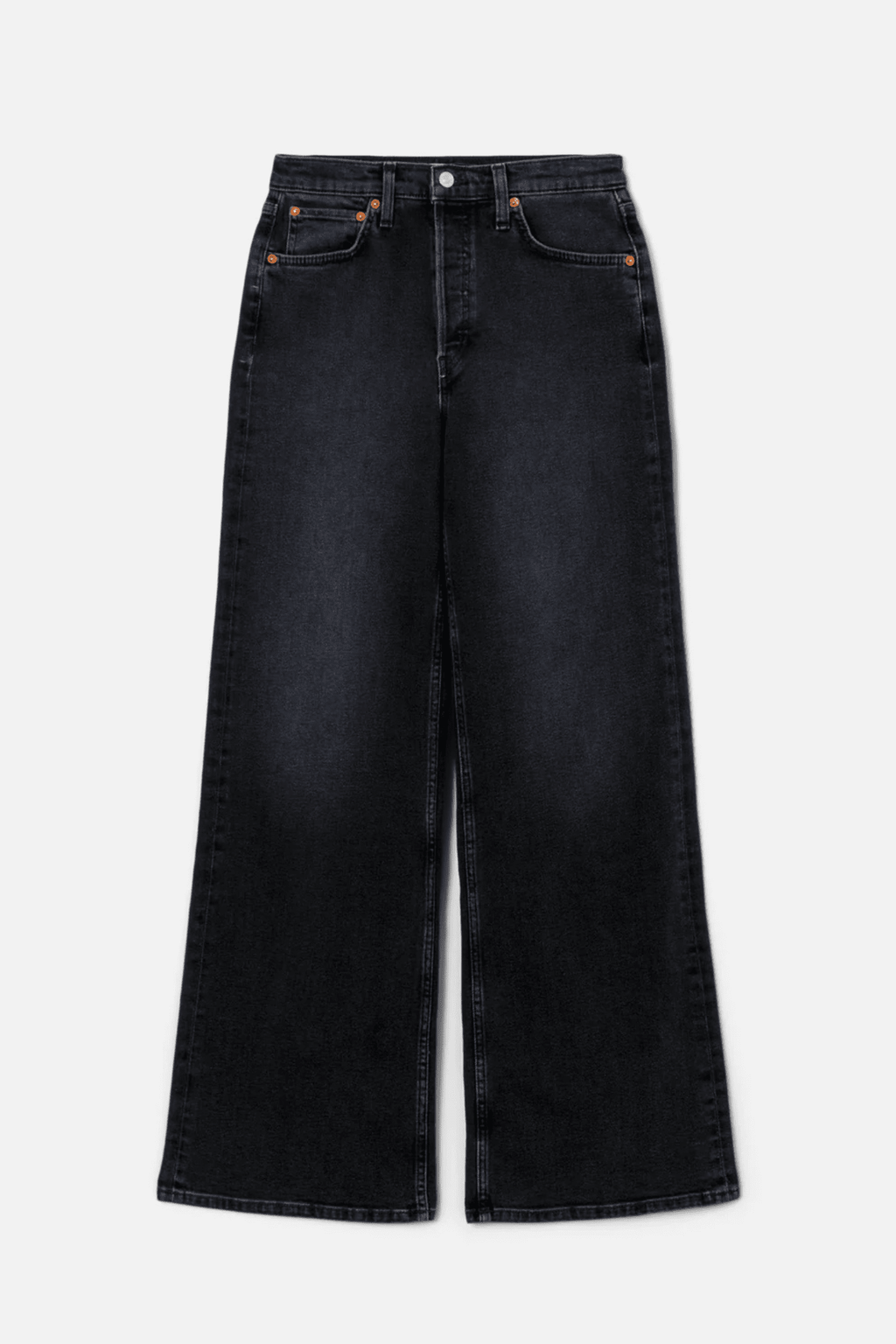 RE/DONE | High Rise Wide Leg - Washed Noir