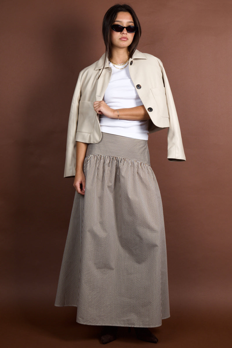 SUNDAYS | Stripe Celeste Skirt - Umber