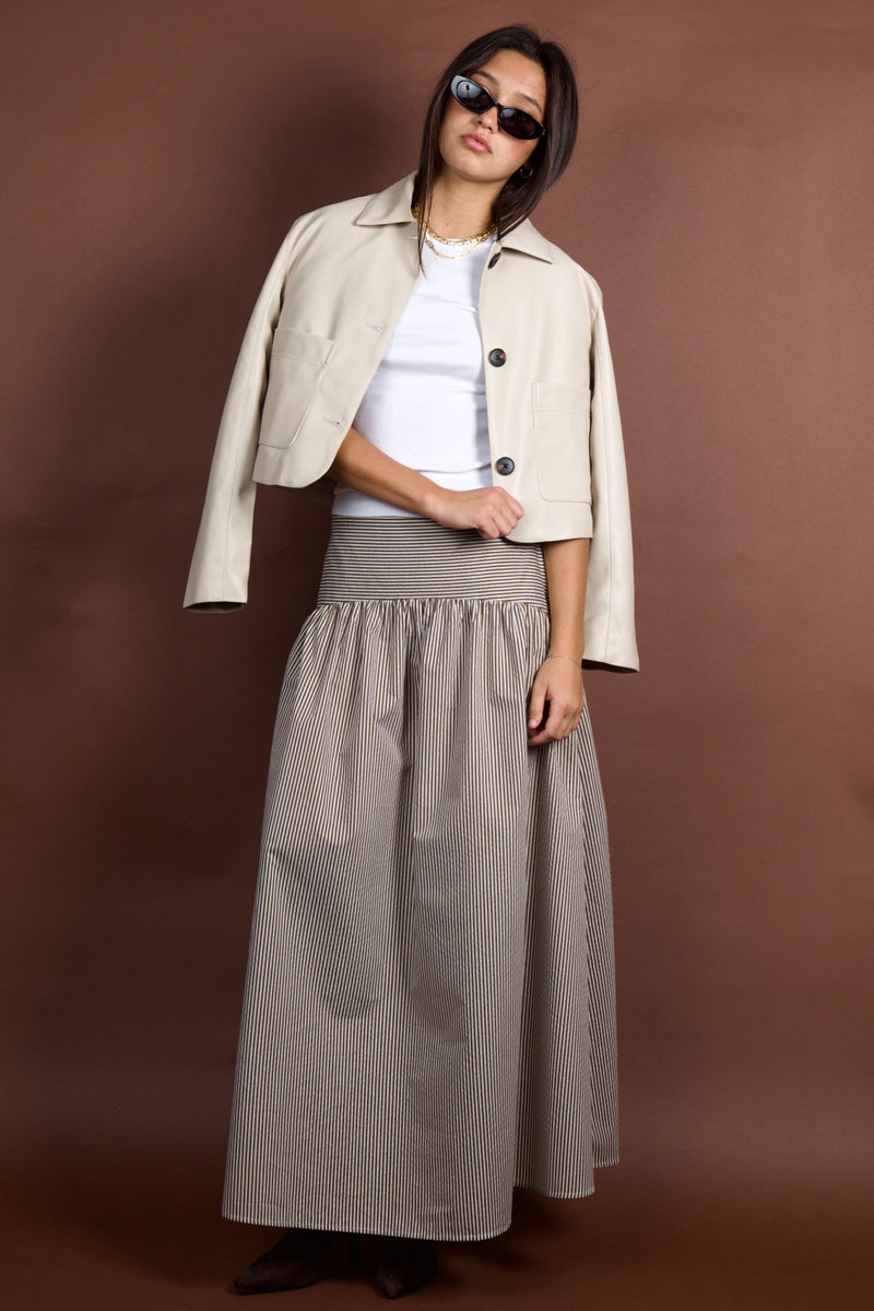 SUNDAYS | Stripe Celeste Skirt - Umber