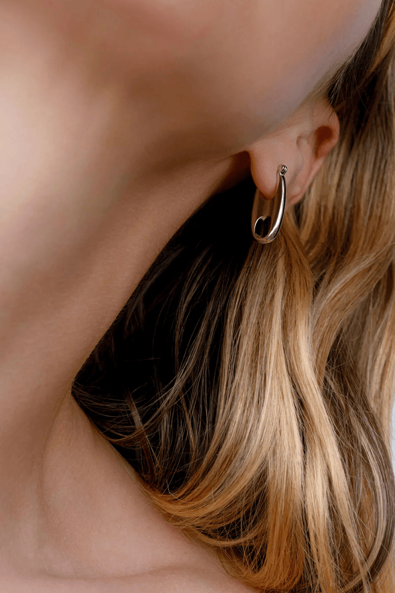 LUV AJ | The Circle Link Earrings - Silver