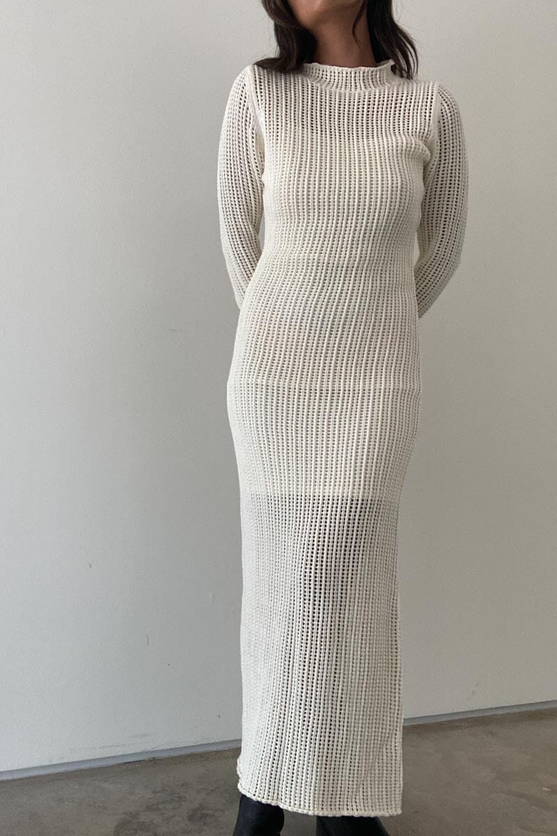 Crotchet This Way Dress - Milk