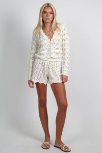 GENERATION LOVE | Joe Crystal Pointelle Shorts - Natural