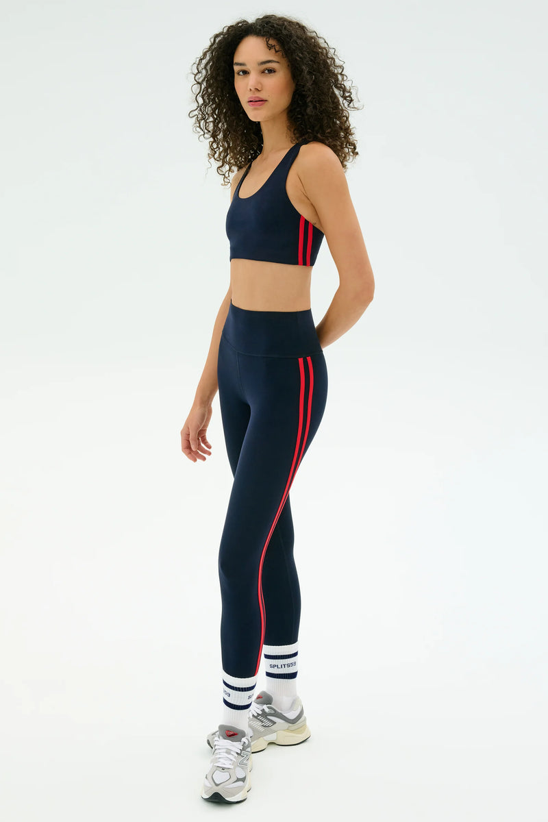 SPLITS59 | Ella High Waist Airweight 7/8 - Indigo/Pirate Red