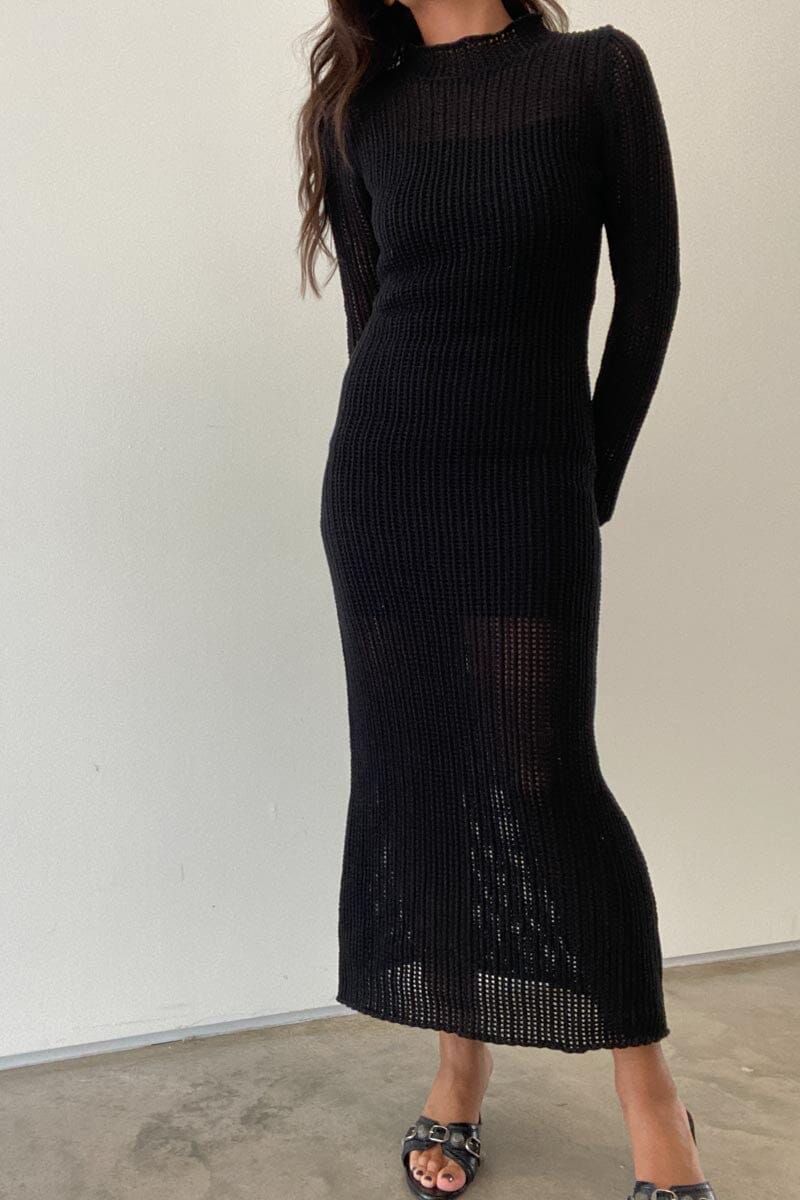 Crotchet This Way Dress - Black
