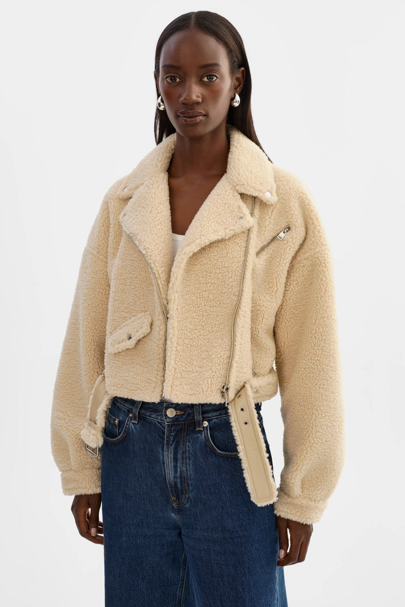LAMARQUE | Sherpa Biker Jacket - Beige
