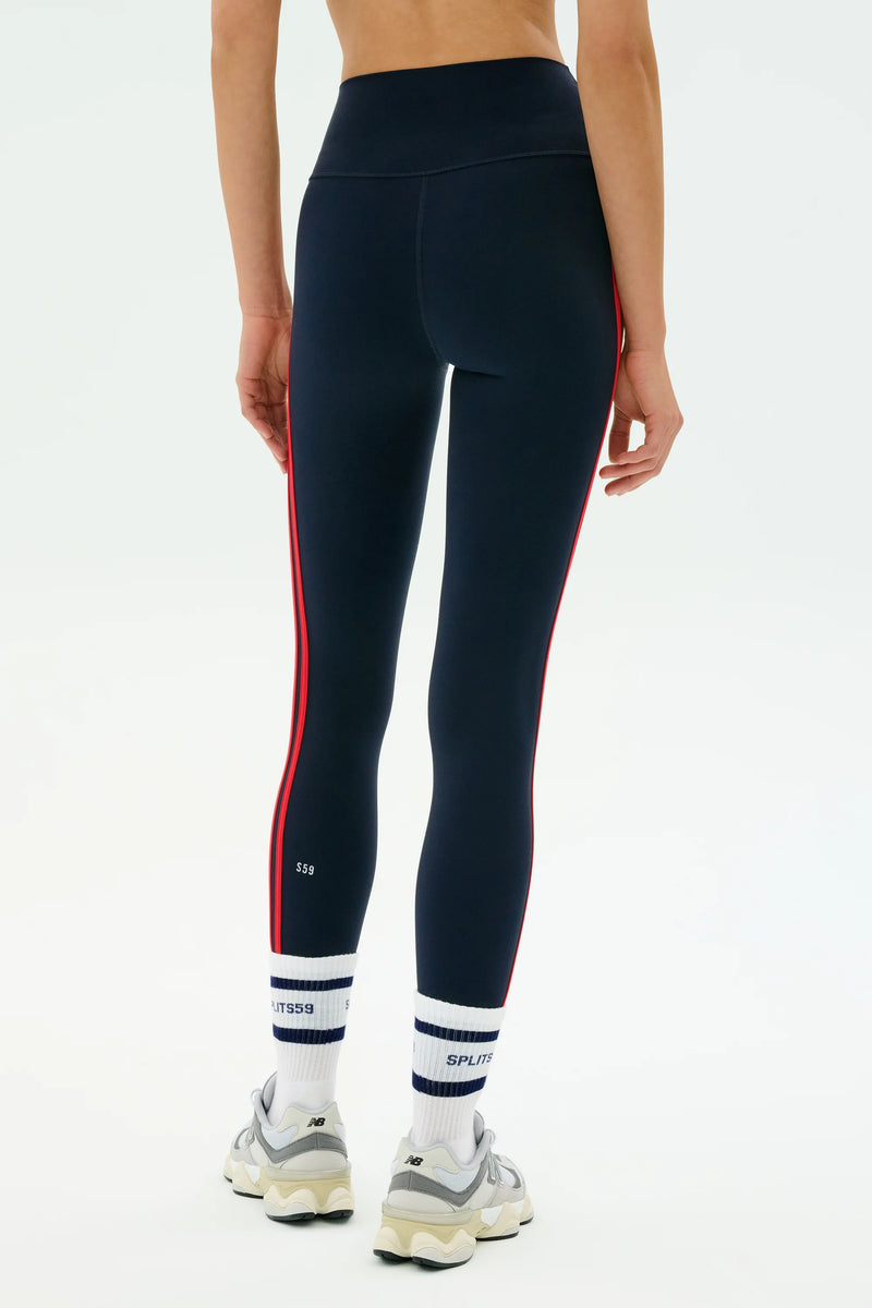 SPLITS59 | Ella High Waist Airweight 7/8 - Indigo/Pirate Red
