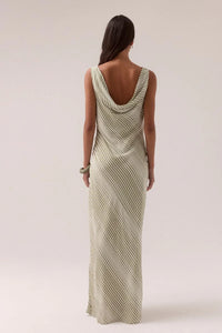 SOVERE | Vista Bias Dress - Olive Stripe