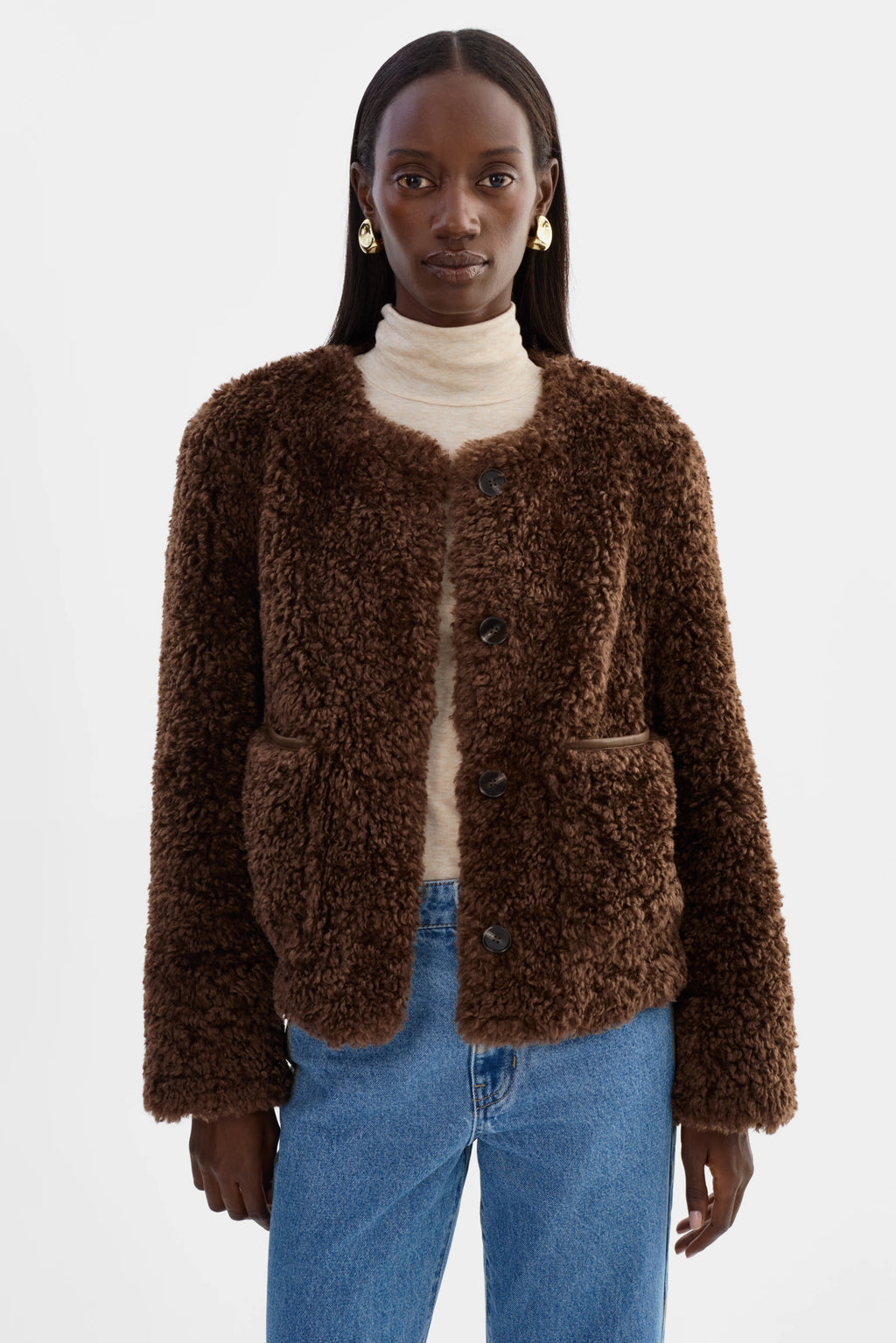 LAMARQUE | Emilia Faux Fur Jacket - Brown