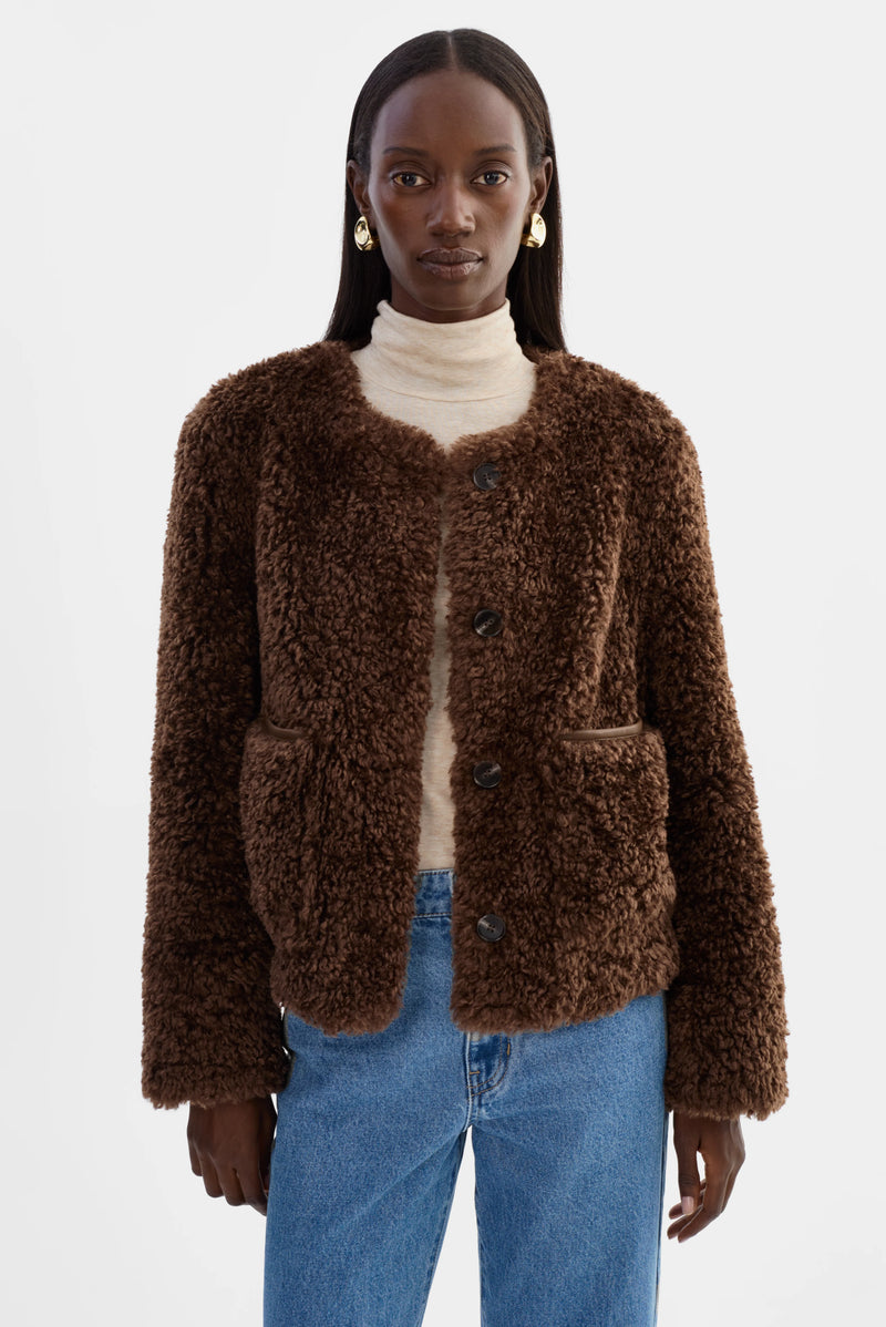 LAMARQUE | Emilia Faux Fur Jacket - Brown