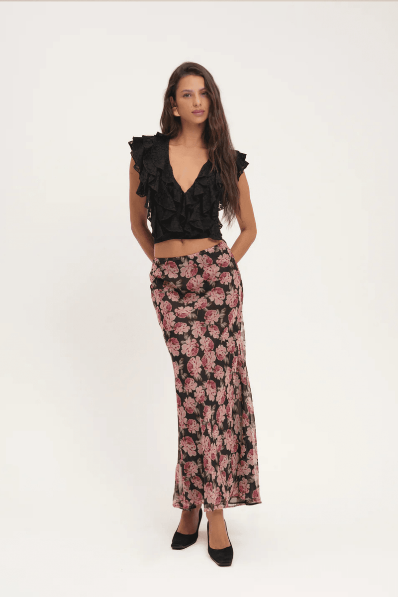 FOR LOVE & LEMONS | Lucianna Lace Top - Black