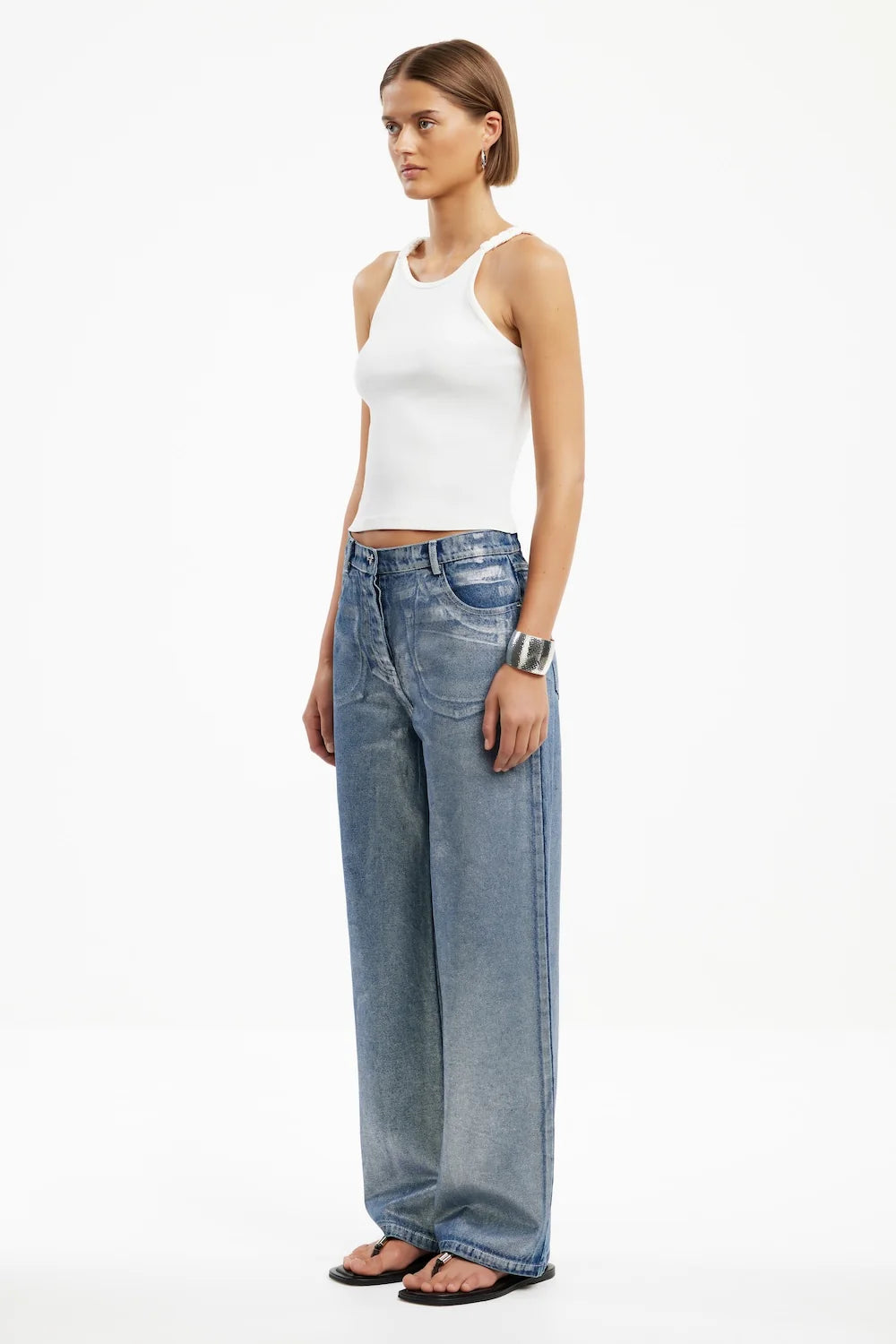 SIGNIFICANT OTHER | Sabrina Metallic Jean - Silver Foil