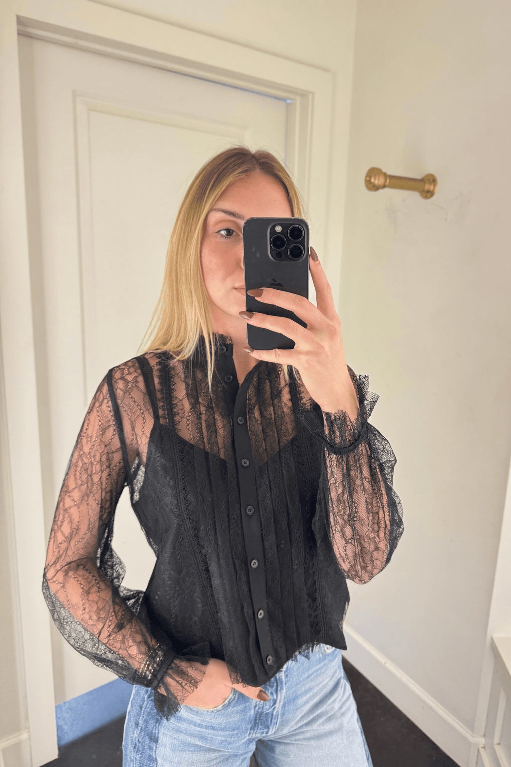 LUCY PARIS | Lizette Lace Top - Black