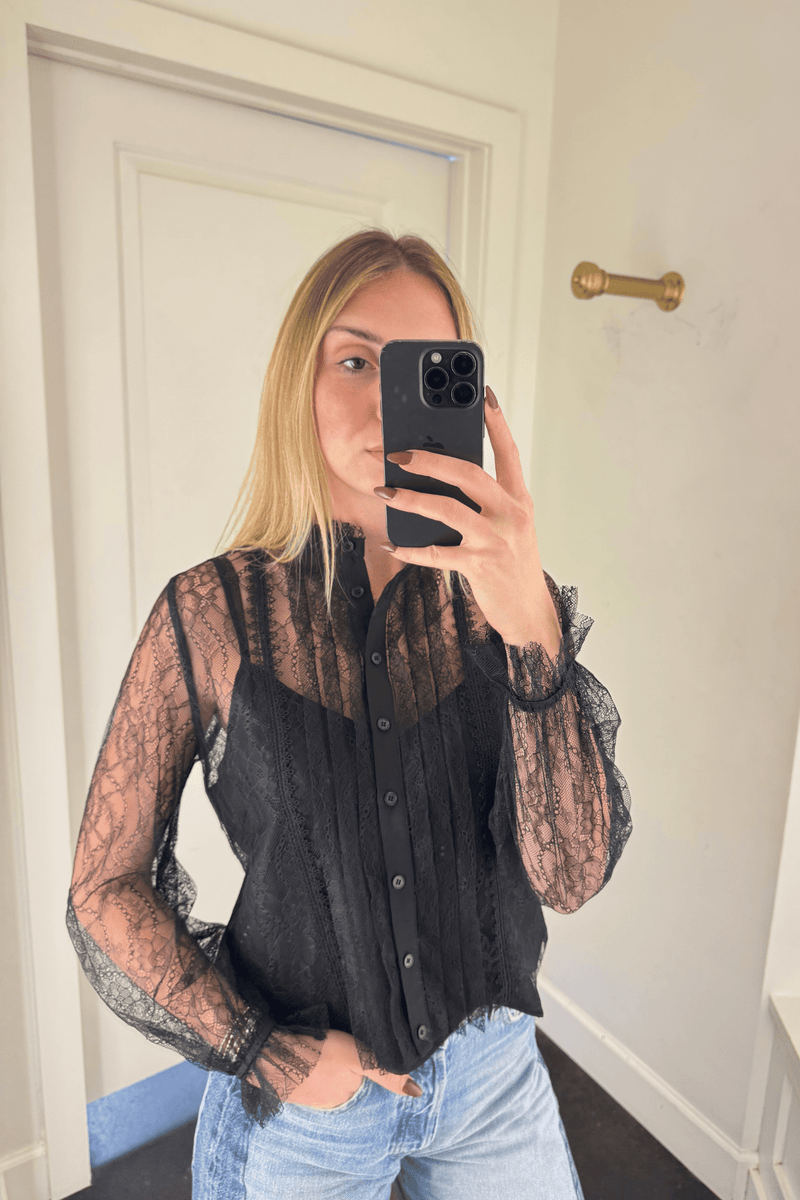 LUCY PARIS | Lizette Lace Top - Black