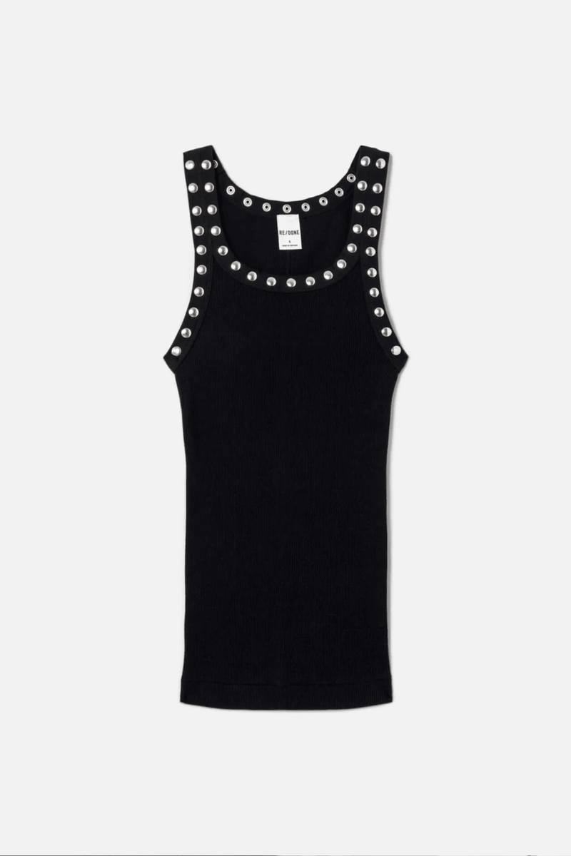 RE/DONE | Studded Ribbed Tank - Black