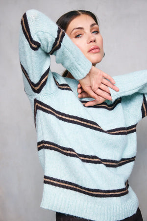 LINE & DOT | Dax Stripe Sweater - Sea Foam