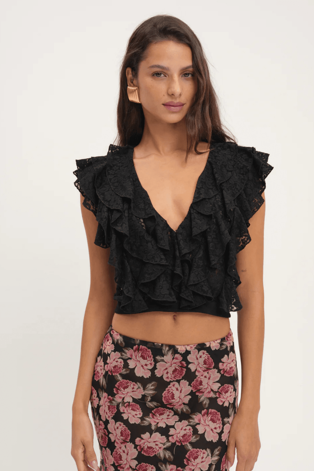 FOR LOVE & LEMONS | Lucianna Lace Top - Black
