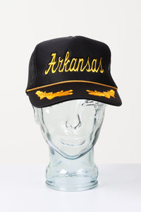 Arkansas Embroidered Trucker Hats - Black + Gold