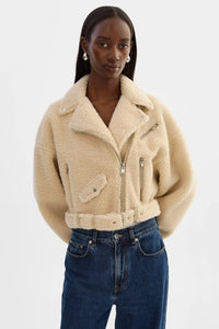 LAMARQUE | Sherpa Biker Jacket - Beige