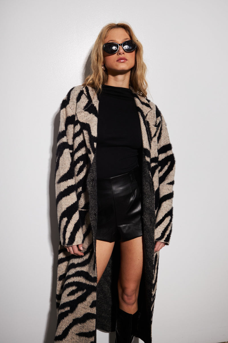 JOHN + JENN | Rashad Coat - Shadow Zebra