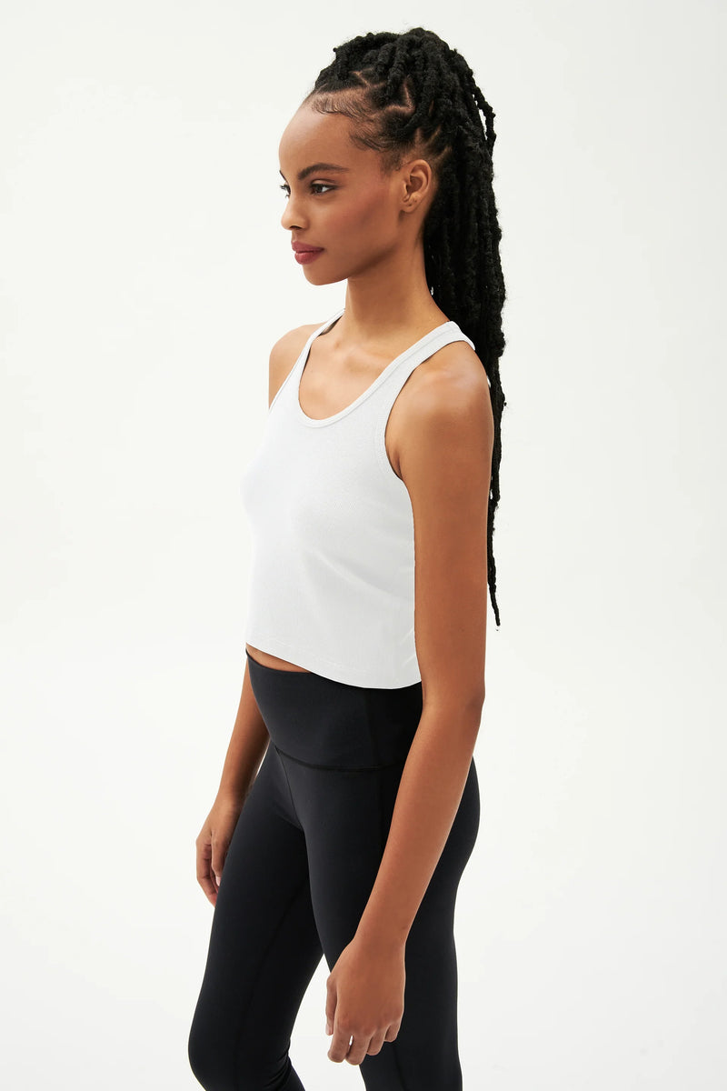 SPLITS59 | Ashby Rib Crop - White