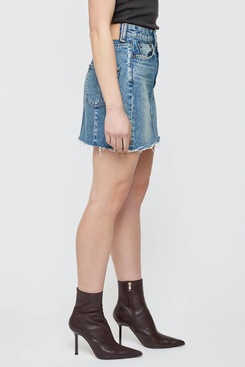 MOUSSY | MV Thomoston Asymmetry Skirt - Blue