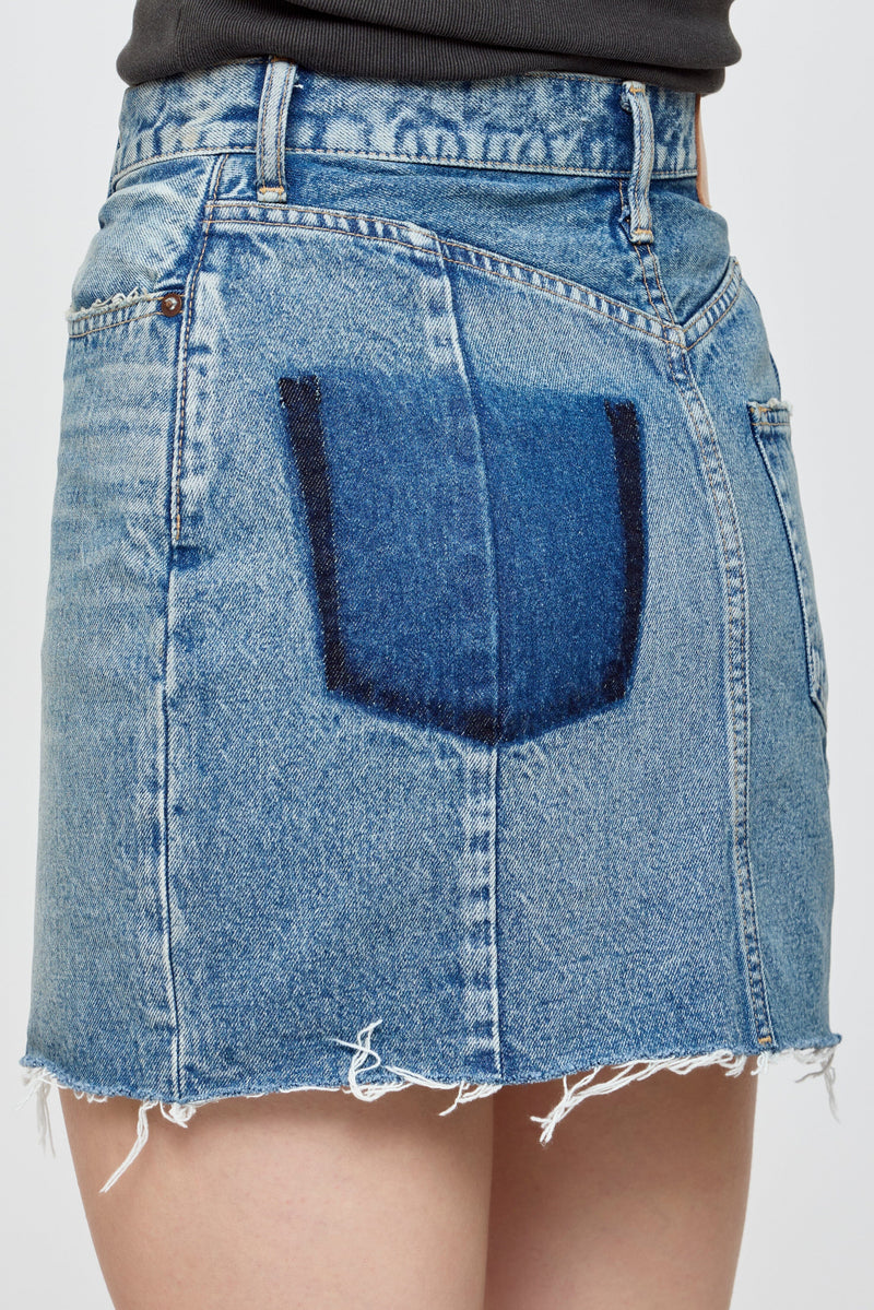MOUSSY | MV Thomoston Asymmetry Skirt - Blue