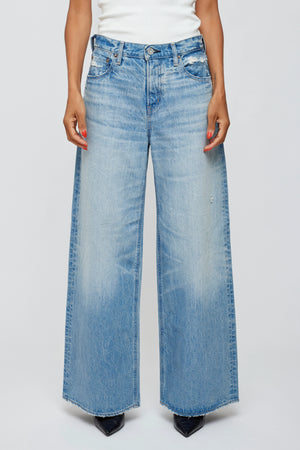 MOUSSY | MV Lowell Super Wide Pants - Light Blue