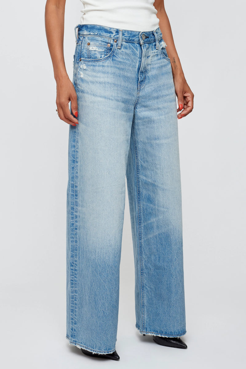 MOUSSY | MV Lowell Super Wide Pants - Light Blue