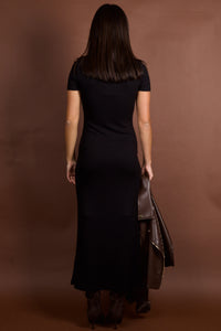 LNA | Claire Dress - Black Lurex