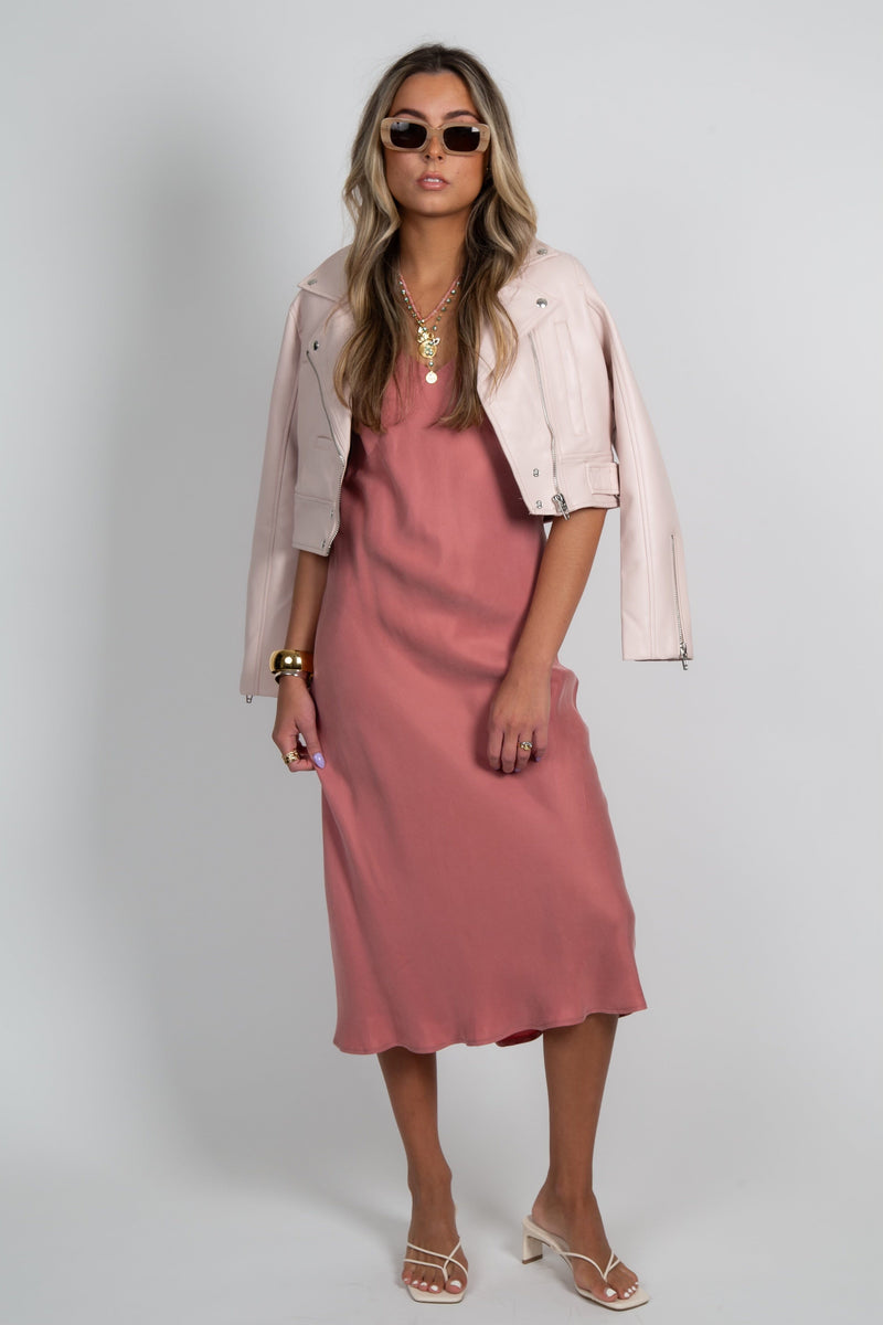 LUCY PARIS | Andee Bias Dress - Dusty Rose