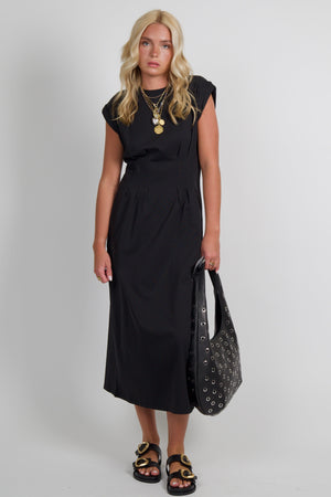 FRAME | The Jersey Nipped Dress - Black