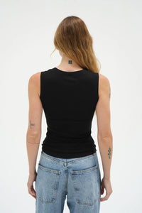 LNA | Deep U Ribbed Tank - Black