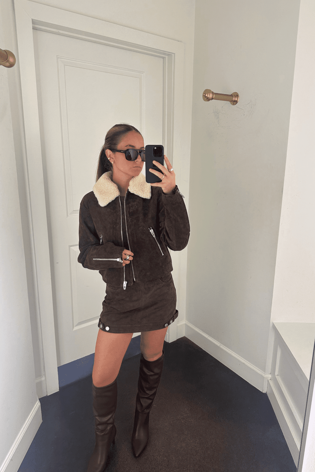 BLANK NYC | Down To Earth Leather Mini Skirt - Chocolate