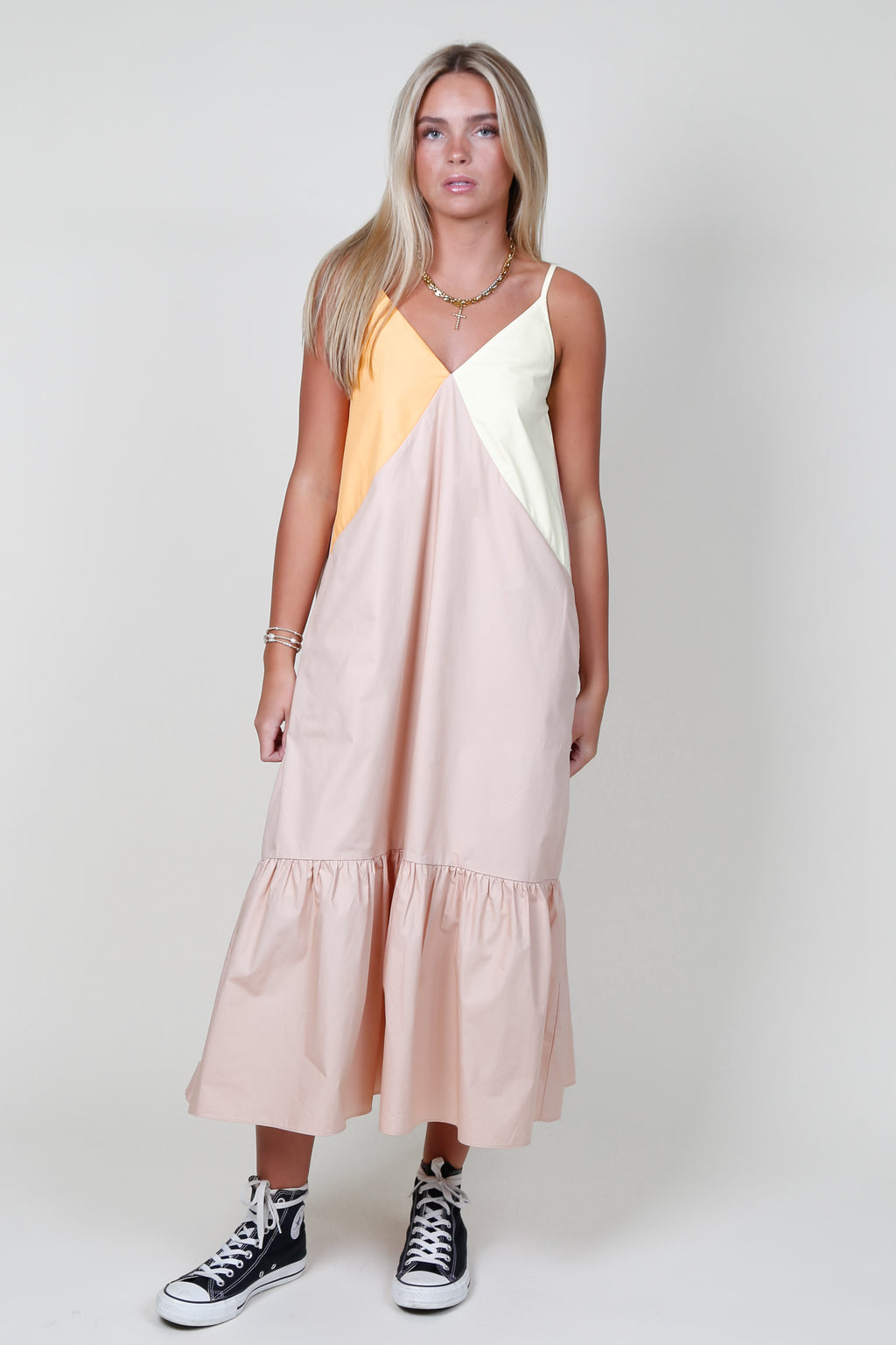 The Mya Maxi Dress - Colorblock