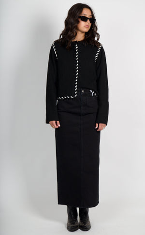 MON RENN | Dahlia Cardigan - Black/Cream