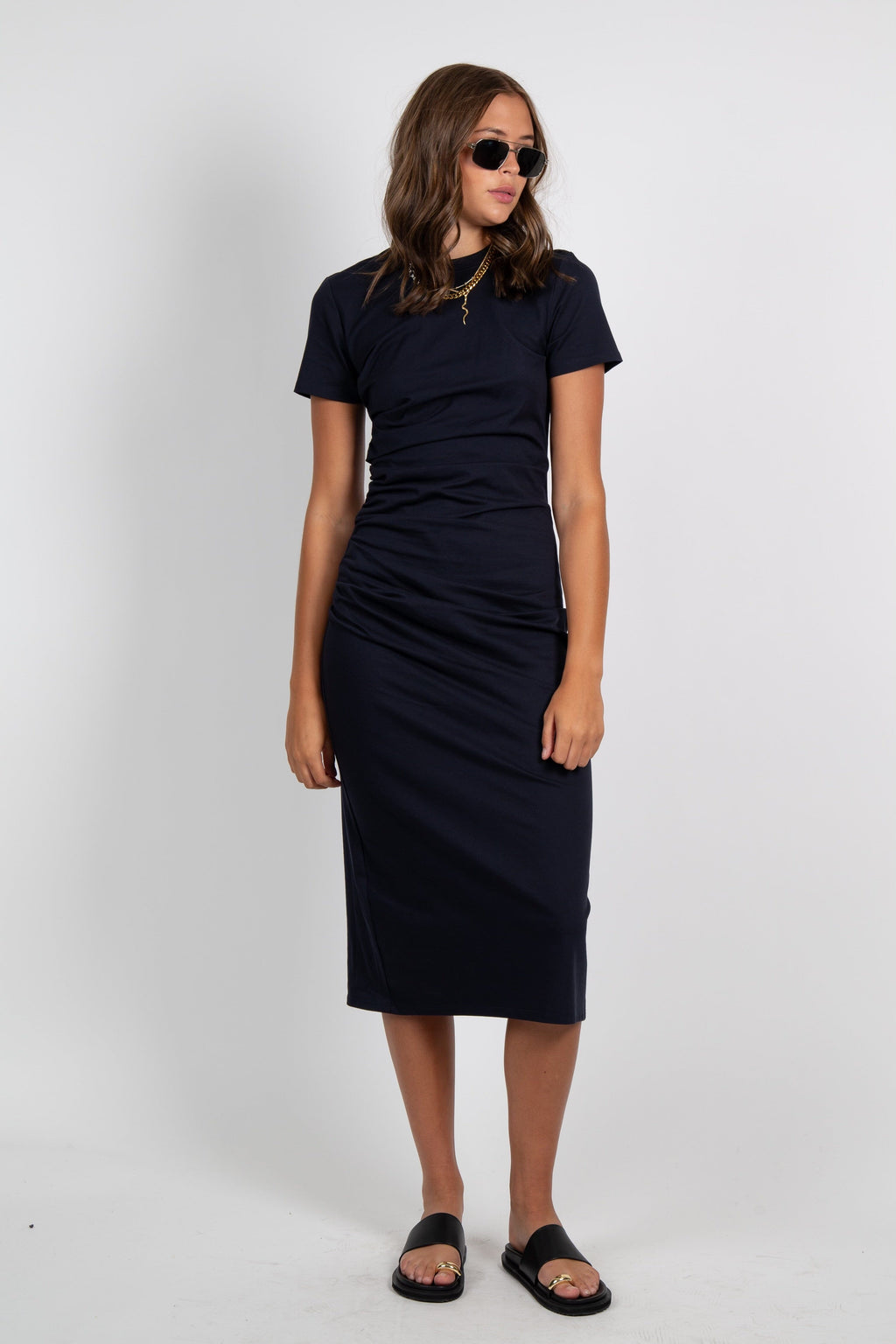 FRAME | The Twist Dress - Navy