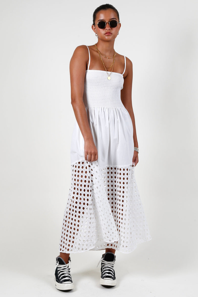 SOLID & STRIPED | The Kennedy Dress - Eyelet Marshmallow