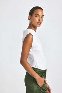 DEREK LAM 10 CROSBY | Nia Assymmetric Embellished Tee - White