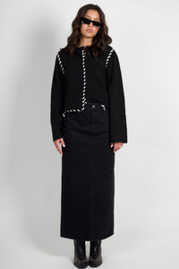 MON RENN | Dahlia Cardigan - Black/Cream